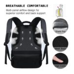 ⁦شنتة لابتوب فخمة مع مدخل USB ومقاومة للماء والخدش وبتصميم أنيق وعصري، وذات سعة كبيرة وجيوب متعددة⁩ - الصورة ⁦3⁩