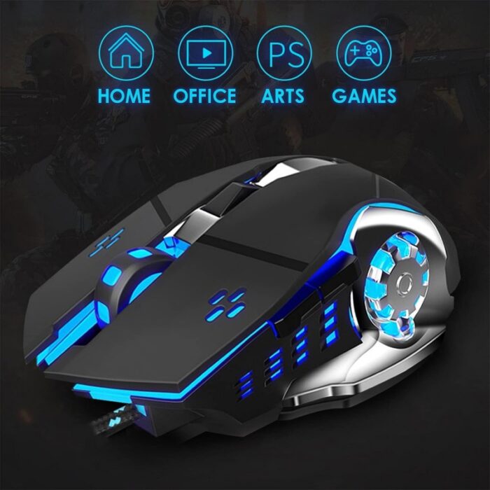 ⁦ماوس ألعاب لاسلكي قابل لإعادة الشحن- مع إضاءة LED  بـ 7 ألوان⁩ - الصورة ⁦7⁩