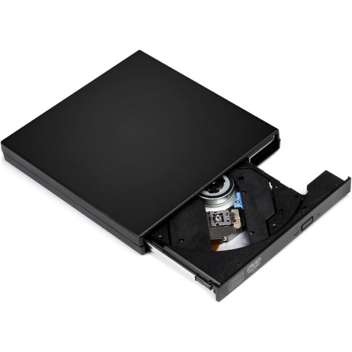 ⁦محرك أقراص خارجي DVDCDRW مزود بتقنية USB 2.0 - لتوفير سرعة عالية وموثوقية في النقل - مثالي لأجهزة الكمبيوتر المحمولة والمكتبية⁩ - الصورة ⁦2⁩