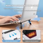 ⁦حامل كمبيوتر محمول وخفيف الوزن قابل للطي ومناسب لأجهزة الكمبيوتر الشخصي - ارتفاع قابل للتعديل - مصنوع من مادة ABS عالية الجودة⁩ - الصورة ⁦5⁩