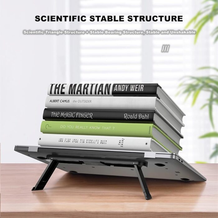 ⁦حامل كمبيوتر محمول وخفيف الوزن قابل للطي ومناسب لأجهزة الكمبيوتر الشخصي - ارتفاع قابل للتعديل - مصنوع من مادة ABS عالية الجودة⁩ - الصورة ⁦6⁩