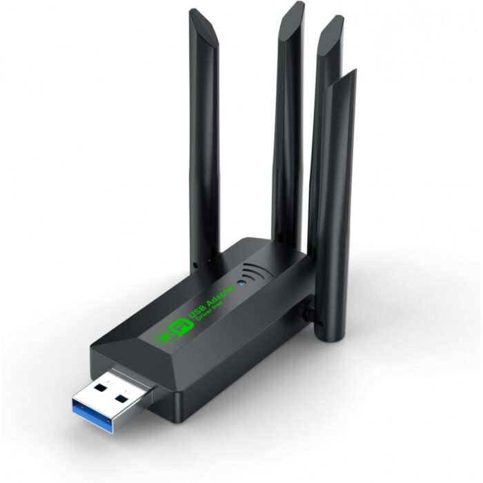 ⁦محول USB 3.0 واي فاي للكمبيوتر الشخصي - 4 أنتينات ، جهاز استقبال لاسلكي ، ثنائي النطاق - سرعة النفاذية  Mbps1200- ثنائي النطاق GHz & 5GHz - ماركة ICANING⁩ - الصورة ⁦2⁩