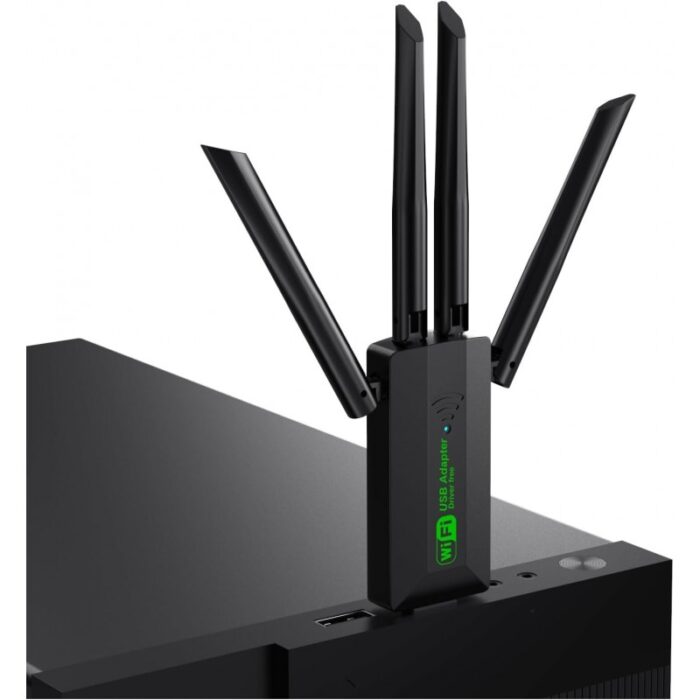 ⁦محول USB 3.0 واي فاي للكمبيوتر الشخصي - 4 أنتينات ، جهاز استقبال لاسلكي ، ثنائي النطاق - سرعة النفاذية  Mbps1200- ثنائي النطاق GHz & 5GHz - ماركة ICANING⁩ - الصورة ⁦3⁩