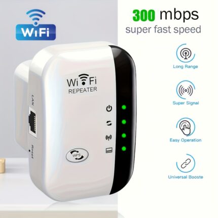 موسع نطاق الواي فاي لاسلكي قطعة تقوية - Wireless WiFi Range Extender 300Mbps- مرفق معه تحويلة أمريكية