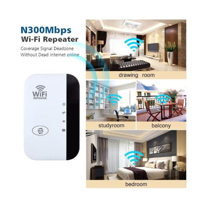 ⁦موسع نطاق الواي فاي لاسلكي قطعة تقوية - Wireless WiFi Range Extender 300Mbps- مرفق معه تحويلة أمريكية⁩ - الصورة ⁦4⁩