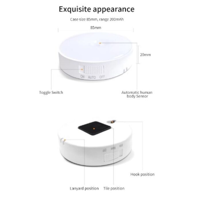 ⁦أضواء ذكية LED مع خاصية استشعار الحركة- ذات لون أصفر قابل للشحن USB - يأتي مع قطعة مغناطيس لتثبيته في أي مكان في البيت⁩ - الصورة ⁦4⁩
