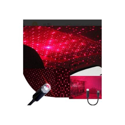 ضوء صغير USB على شكل نجوم ذات 5 أنواع إضاءة - يمكن استخدامه في السيارة أو في البيت - لون أحمر