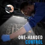 ⁦مصباح يدوي LED مغناطيسي لاصلاح السيارات والمنزل والمرآب والطوارئ قابل لاعادة الشحن قابل للطي مع خطاف تعليق⁩ - الصورة ⁦4⁩