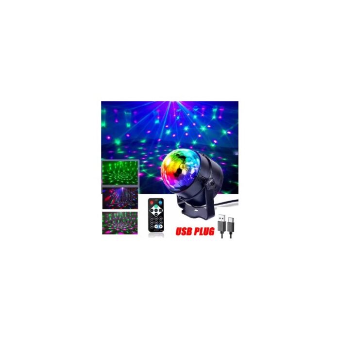 ⁦كرة الديسكو المضيئة مع جهاز تحكم عن بعد تعمل من خلال سلك شحن USB- بقوة 6 واط⁩ - الصورة ⁦5⁩