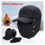 ⁦طقية فرو دافئ للرجال مع غطاء للاذنين و للانف والفم يمكن إزالته - يمكن ارتداؤها في أي مكان وأثناء الجري وركوب الدراجات - لون اسود⁩ - الصورة ⁦5⁩