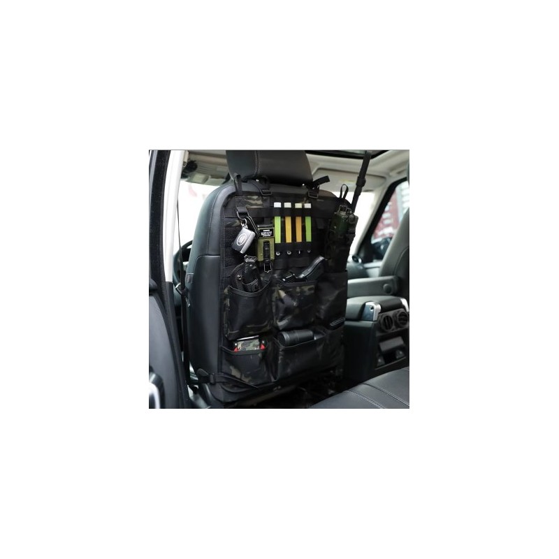 ⁦حقيبة تخزين مقعد السيارة الخلفي ذات جيوب متعددة وقابلة للطي ضد الماء ومقاومة للاهتراء لون أسود⁩ - الصورة ⁦1⁩