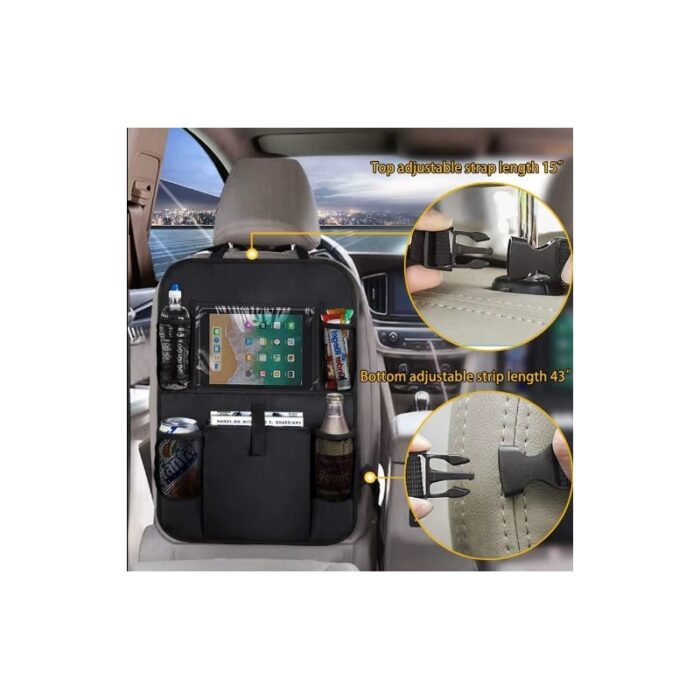⁦منظم المقعد الخلفي للسيارة مع جيوب متعددة اتخزين الاغراض وإمكانية وضع التابليت والجوال⁩ - الصورة ⁦4⁩