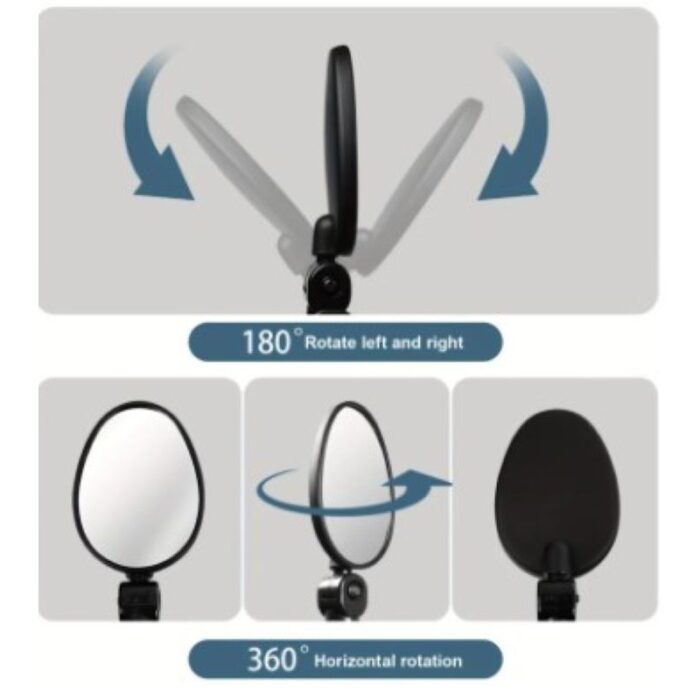 ⁦مرايا صغيرة للدراجات الهوائية والكهربائية شكل بيضاوي- قابلة للضبط قابلة للدوران 360 درجة وذات جودة جيدة حجم صغير عدد 2⁩ - الصورة ⁦5⁩