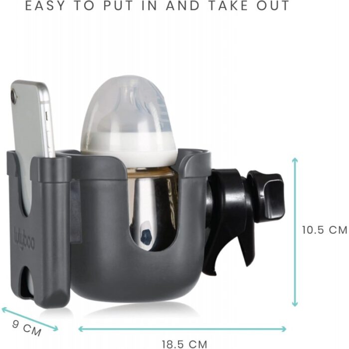 ⁦حامل اكواب وللجوال لعربة الاطفال لعربات الاطفال مع مشبك لتثبيته مضاد للانزلاق⁩ - الصورة ⁦3⁩