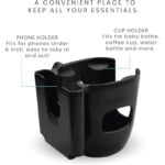 ⁦حامل اكواب وللجوال لعربة الاطفال لعربات الاطفال مع مشبك لتثبيته مضاد للانزلاق⁩ - الصورة ⁦5⁩