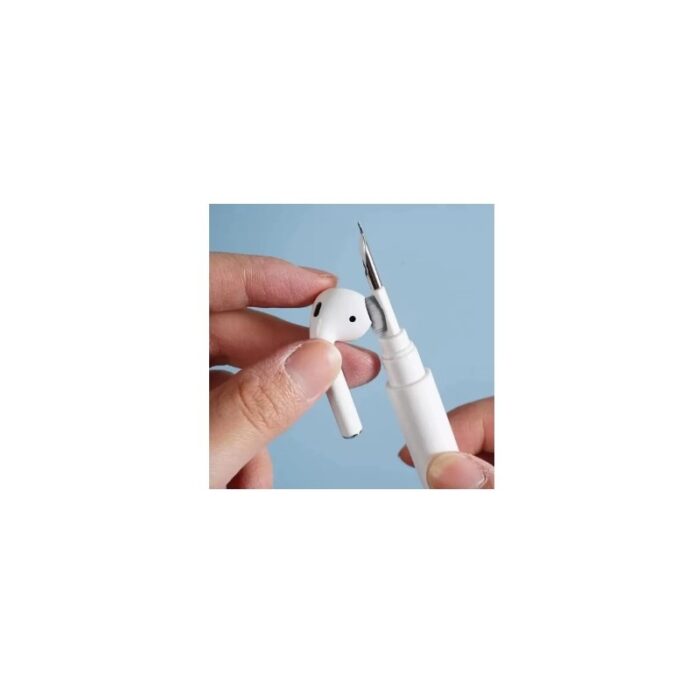 ⁦قلم تنظيف سماعات الاذن ايربودز متعددة الوظائف 3 في 1 مع فرشاة ناعمة مصنوع من معدن ومطاط وإسفنج من الألياف الدقيقة⁩ - الصورة ⁦4⁩