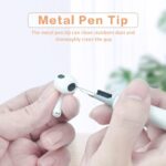 ⁦قلم تنظيف سماعات الاذن ايربودز متعددة الوظائف 3 في 1 مع فرشاة ناعمة مصنوع من معدن ومطاط وإسفنج من الألياف الدقيقة⁩ - الصورة ⁦5⁩