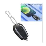 باور بانك مدخل ايفون على شكل ميدالية مفاتيح محمول حجم صغير وخفيف الوزن سعة 2000 ميلي أمبير لون زهري/ أسود حصريًا في مارت