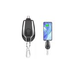 باور بانك Type C على شكل ميدالية مفاتيح مزود طاقة محمول حجم صغير وخفيف الوزن سعة 2000 ميلي أمبير لون أسود/ زهري حصريًا في مارت