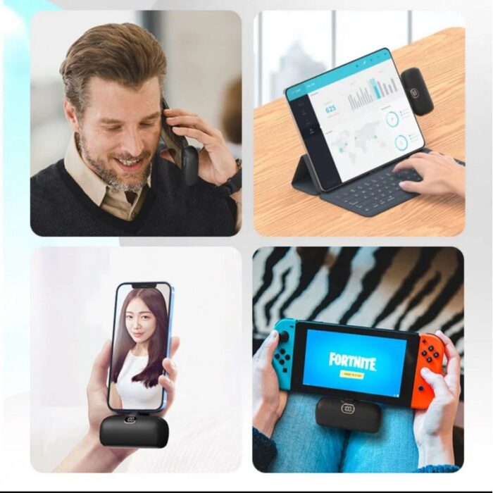 ⁦باور بانك تايب سي Type C مع شاشة LCD -  محمول صغير وعصري  - سعة 5000 ميلي أمبير- يتوافق مع الايفون والاندرويد والايباد⁩ - الصورة ⁦3⁩