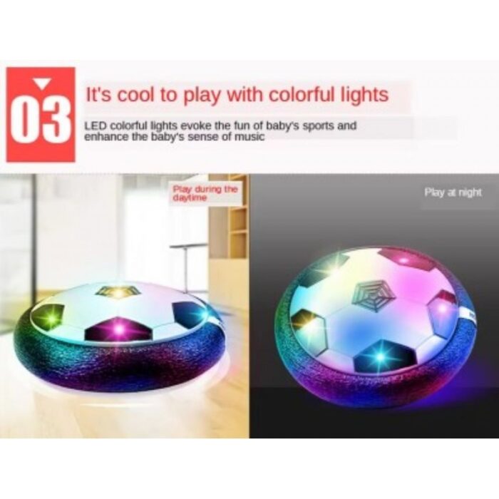 ⁦لعبة كرة قدم اسفنجية مضيئة ترند للأطفال آمنة للعب في المنزل وعلى الاطفال دون كسر اي شيء مصنوعة من البلاستيك المتين والاسفنج- تعمل بالبطارية مع إضاءة LED⁩ - الصورة ⁦5⁩