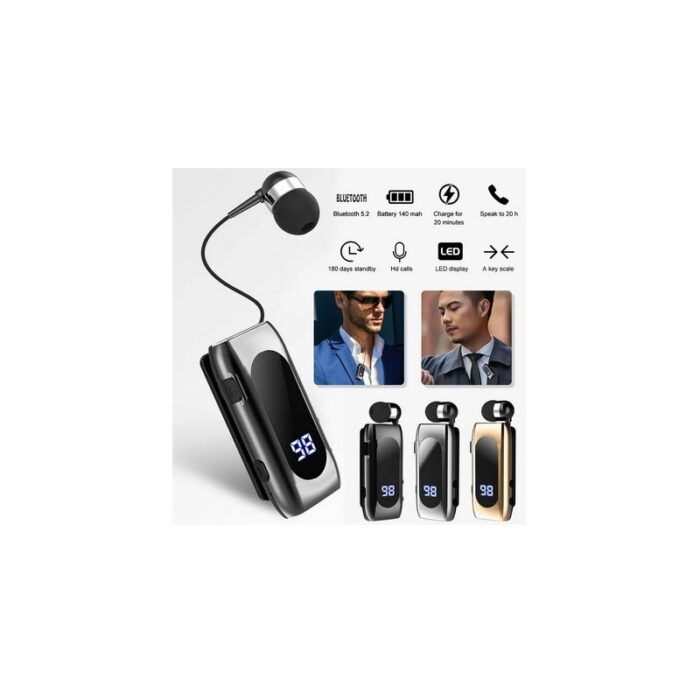 ⁦سماعة رأس K55 لاسلكية بلوتوث للرد على المكالمات وسماع الموسيقى مع شاشة عرض رقمية LCD وإضاءة LED - ماركة Lavalier⁩ - الصورة ⁦6⁩