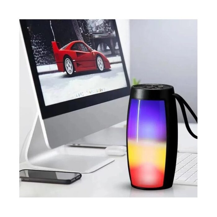 ⁦مكبر صوت بلوتوث لاسلكي مع إضاءة LED - بقوة 5 واط - منفذ شحن USB ومنفذ TF card⁩ - الصورة ⁦2⁩