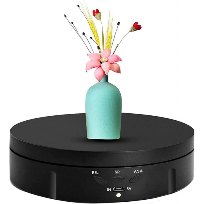 ⁦منصة تصوير دوار بزاوية 360 درجة - تعمل بالبطارية والشحن - زاوية دوران 360 درجة - ثلاث زاوايا سرعة قابلة للتعديل⁩ - الصورة ⁦5⁩