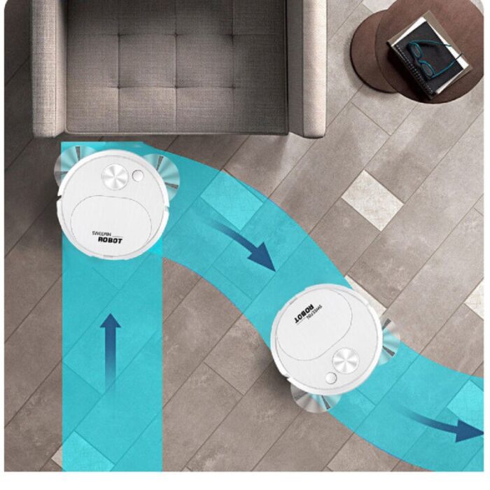 ⁦مكنسة روبوت ذكية لاسلكية تعمل بالشحن - صغيرة الحجم لكنس ومسح الارضيات ذات خاصية شفط قوية وتعمل بكبسة زر واحد مناسبة للتنظيف اليومي للمنازل والمكاتب⁩ - الصورة ⁦5⁩