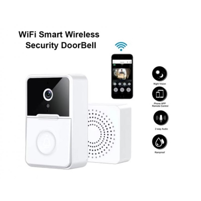 ⁦جرس باب لاسلكي Mini Wifi ذات كاميرا خارجية لاسلكية - صوت ثنائي الاتجاه - ميكروفون مدمج - رؤية ليلية - يعمل من خلال تطبيق X Smart Home⁩ - الصورة ⁦1⁩