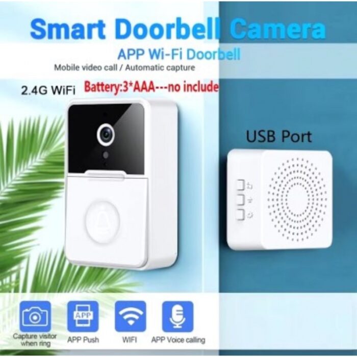 ⁦جرس باب لاسلكي Mini Wifi ذات كاميرا خارجية لاسلكية - صوت ثنائي الاتجاه - ميكروفون مدمج - رؤية ليلية - يعمل من خلال تطبيق X Smart Home⁩ - الصورة ⁦4⁩