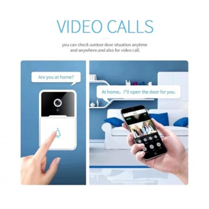 ⁦جرس باب لاسلكي Mini Wifi ذات كاميرا خارجية لاسلكية - صوت ثنائي الاتجاه - ميكروفون مدمج - رؤية ليلية - يعمل من خلال تطبيق X Smart Home⁩ - الصورة ⁦5⁩
