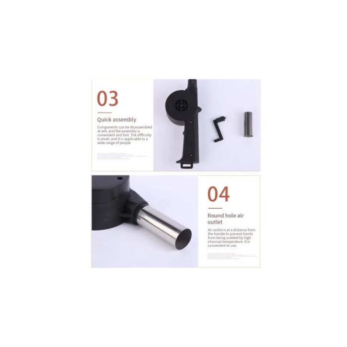 ⁦مروحة هواء يدوية للشواء محمولة باليد من الستانلس ستيل المقاوم للصدأ جودة عالية سهل التشغيل وآمن عند الاستخدام في النزهات وحفلات الشواء⁩ - الصورة ⁦5⁩