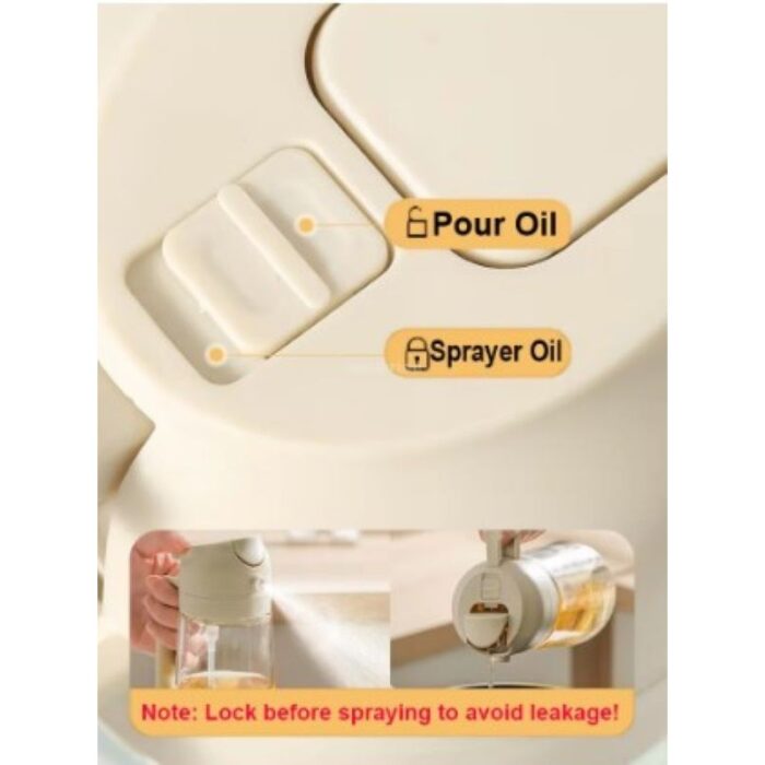 ⁦قنينة مطرة بخاخ زيت خفيفة الوزن ثنائي الوظيفة ( بخاخ وصبّ) مصنوعة من البلاستيك القوي آمنة غذائيا للتحكم في كمية الزيت في الطعام حجم كبير 500 مللي⁩ - الصورة ⁦4⁩