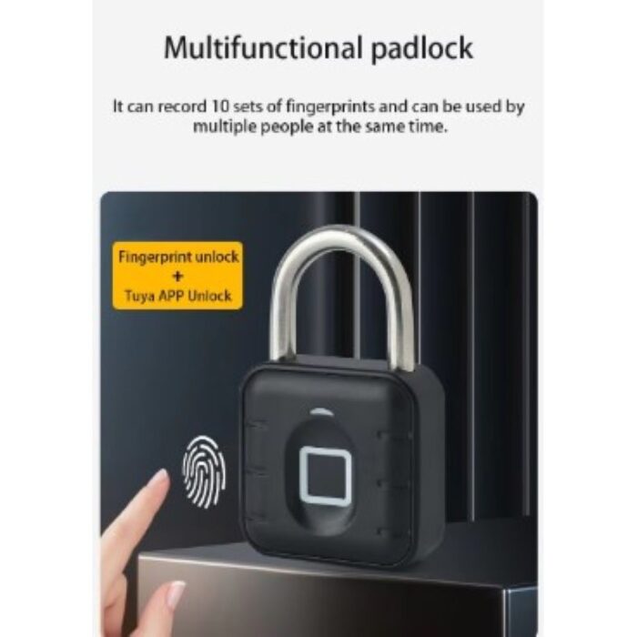 103382617_683359e09071a قفل إلكتروني ذكي ببصمة الاصبع عن طريق البلوتوث - مقاوم للماء IP67 - لون أسود - موديل SY-12-TF - ماركة Tuya - الصورة 1