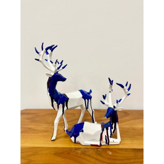 ⁦زوج عزلان ابيض مخطط ازرق⁩ - الصورة ⁦3⁩