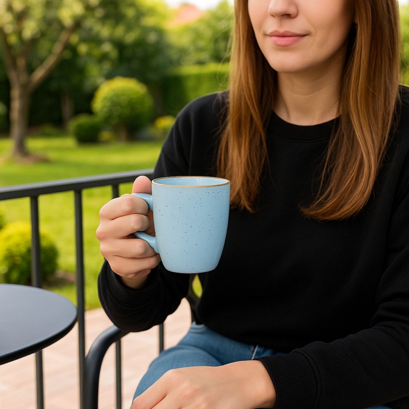 ⁦مج بورسلان سعة 300 مل لون أزرق فاتح⁩ - الصورة ⁦1⁩