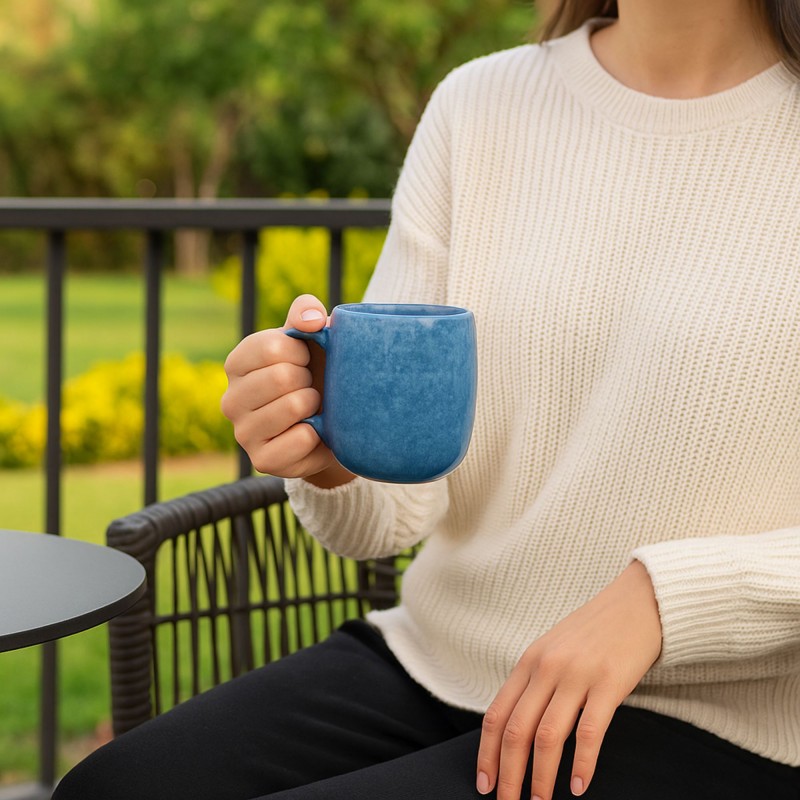 ⁦مج بورسلان سعة 300 مل لون أزرق⁩ - الصورة ⁦1⁩