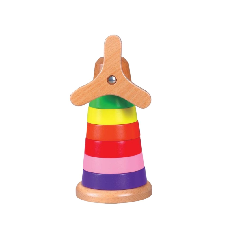 ⁦لعبة أحجية خشبية برج هانوي لتنشيط العقل - 6 حلقات⁩ - الصورة ⁦1⁩