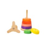 ⁦لعبة أحجية خشبية برج هانوي لتنشيط العقل - 6 حلقات⁩ - الصورة ⁦2⁩