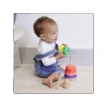 ⁦لعبة أحجية خشبية برج هانوي لتنشيط العقل - 6 حلقات⁩ - الصورة ⁦3⁩