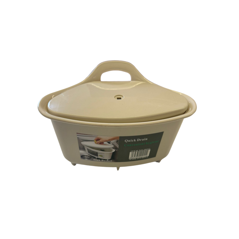 ⁦سلة زاوية مجلى بلاستيك لون بيج⁩ - الصورة ⁦1⁩