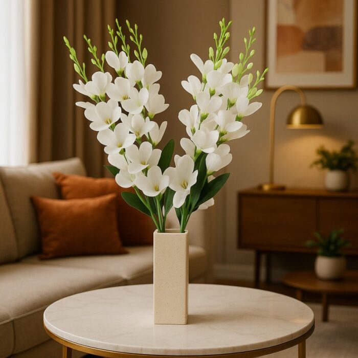 103382737_68335b1a01aa3 عرق ورد أبيض صناعي عدد 2 طول 50 سم - الصورة 1