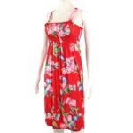 ⁦فستان صيفي قصير للنساء مورد لون احمر One Size⁩ - الصورة ⁦4⁩