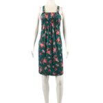 ⁦فستان صيفي قصير للنساء مورد لون أخضر One Size⁩ - الصورة ⁦3⁩