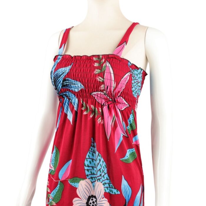 ⁦فستان صيفي قصير للنساء مورد لون خمري One Size⁩ - الصورة ⁦5⁩