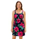 ⁦فستان صيفي قصير للنساء مورد لون كحلي One Size⁩ - الصورة ⁦2⁩