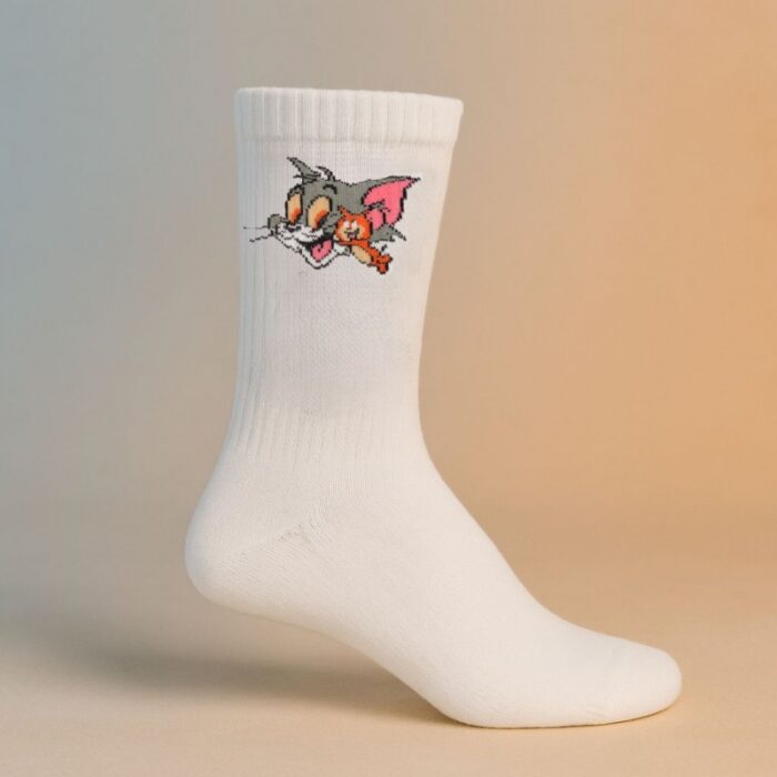 103382759_68335b4e2d710 جراب لون أبيض بتصميم توم & جيري - الصورة 1