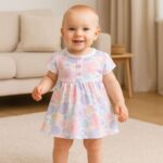 ⁦فستان مورد للأطفال لون بنفسجي⁩ - الصورة ⁦3⁩