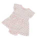 فستان مورد للأطفال لون أبيض و زهري